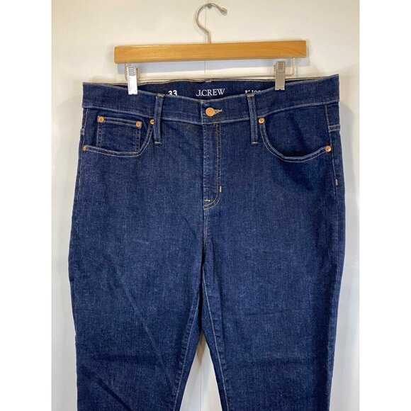 J. Crew 9" Mid-rise Toothpick Jean Classic Rinse Dark Wash Skinny Leg Size 33 - Picture 4 of 9